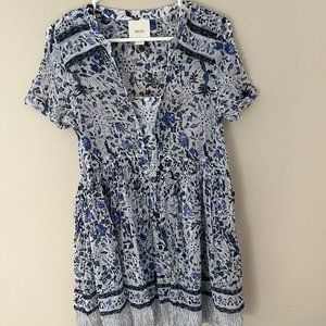 Maeve Blue and White Floral Dress